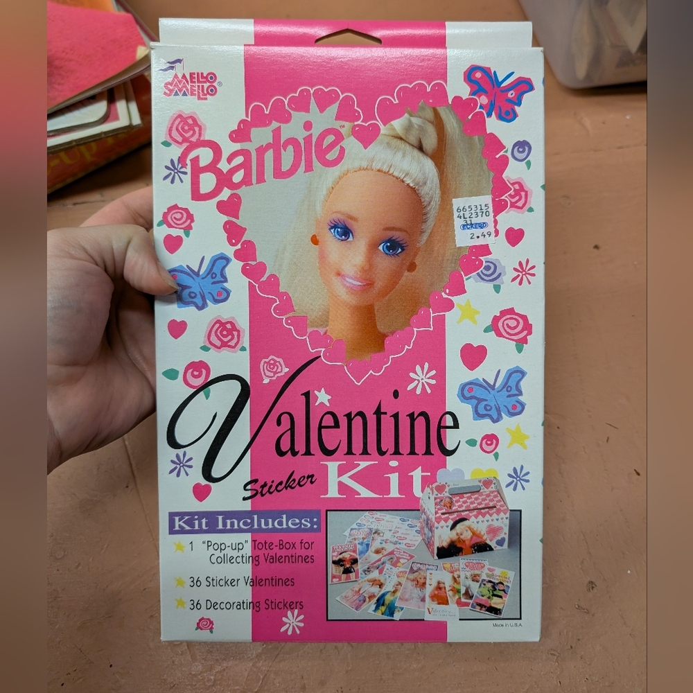 💥3/$24 1992 NIB Barbie Valentine Sticker Kit‎